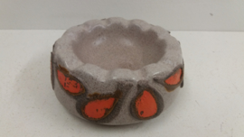 Strehla asbak grijs en oranje / Strehla ashtray gray and orange