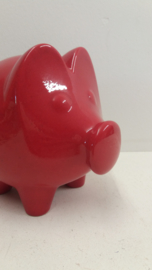 Grote rode spaarpot varken / Big saving piggy