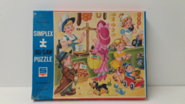 Simplex Jig-saw puzzel Michaëlis spelende kinderen 26 x 27.5 cm.