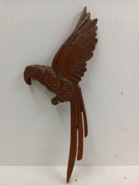 Houten vogel om op een lijst te hangen / Wooden bird to hang on a frame
