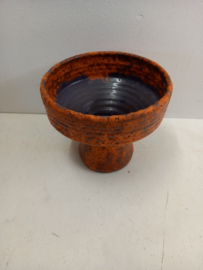 Retro Oranje fatlava vaas 19 x 22 cm./ Retro Orange fat lava vase 19 x 22 cm