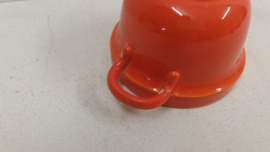 Retro soepkommen in oranje 4x / Retro soupbowls in orange 4x