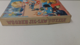 Wooden jig-saw kinder puzzel nr. 2 meisje met poppen