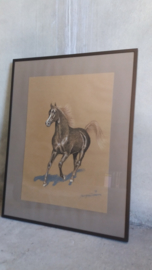 Harry van Zomeren doek met paard. / H. van Zomeren painting with horse