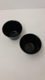Bloempotjes zwart 2111 gemerkt 0 / Planters in black 2111 marked 0