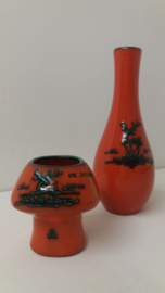 Set oranje items met hertjes 8x / Set orange items with deer 8x