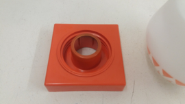 Retro plafond lamp oranje voet / Retro orange ceiling light