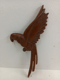 Houten vogel om op een lijst te hangen / Wooden bird to hang on a frame