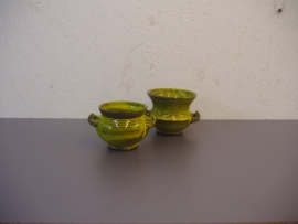 Speck set kleine potjes in geel 7 en 8 cm. / set little ones in yellow 2.7 and 3.1"