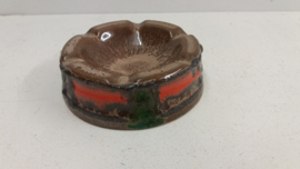 Strehla asbak met fatlava en oranje / Strehla ashtray with fatlava and orange