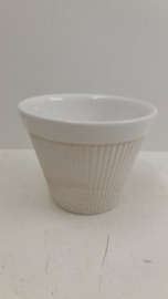 Set bloempotten in wit gemerkt ADCO / Set white planters marked ADCO