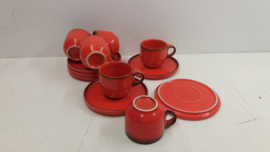 Oranje servies, 26 delig / Orange service, 26 pieces
