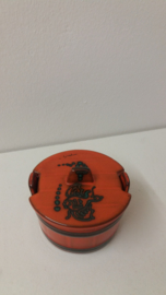 Set oranje items met groene visjes 9x / Set orange items with fish 9x