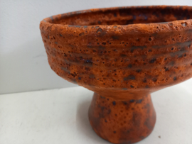 Retro Oranje fatlava vaas 19 x 22 cm./ Retro Orange fat lava vase 19 x 22 cm