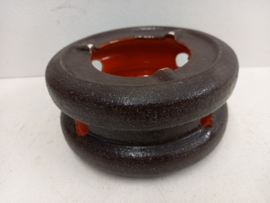 Theelichtje in keramiek oranje bruin / Tealight in ceramic orange brown