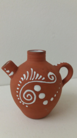 Setje in bruin met witte afbeeldingen / Set in brown with white images