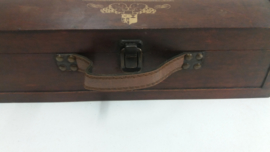 Luxe wijnkoffer met lederen handvat  / Luxury wine case with leather handle
