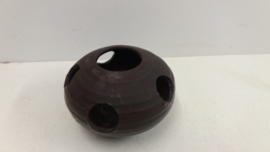 Waxine licht houder in bruin van Jan de Graaf / Waxine holder in brown by Jan de Graaf