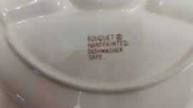 Fondue bord in wit Boerenbont. / Fondue plate in white boerenbont 9.1 inch.
