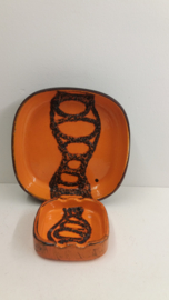 Scheurich 522-18 in blauw gespikkeld / Scheurich 522-18 vase in blue spotted
