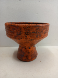 Retro Oranje fatlava vaas 19 x 22 cm./ Retro Orange fat lava vase 19 x 22 cm