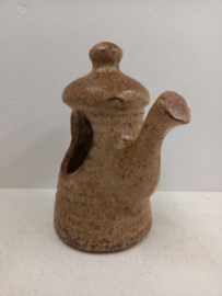 Hangpot in beige bruine keramiek / Hanging planter in beige brown ceramics