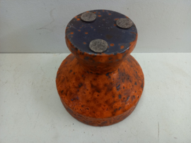 Retro Oranje fatlava vaas 19 x 22 cm./ Retro Orange fat lava vase 19 x 22 cm