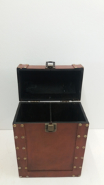 Luxe houten wijnkoffer voor 2 flessen / Luxery wooden winecase for 2 bottles
