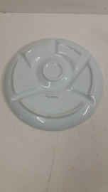 Chocolade bordjes in wit 19 cm. / Chocolat plate in white 7.5 inch.