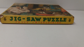 Jig-saw puzzel met konijnen 21 x 28.5 cm. / Jig-saw puzzle with rabits 8.2 x 11.2