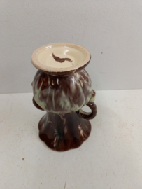 Jasba vaas bruin met mint groen  / Jasba vase brown with mint green