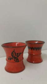 Set oranje items met groen decor 5x / Set orange items with green decor 5x