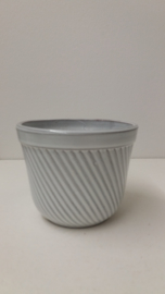 Set bloempotten wit ribbel nummer 2045 Erica / Set planters white rib number 2045 Erica
