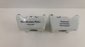 Set 5 stoeltjes asbakken Delfts blauw / Set 5 chair ashtrays Delfts blue