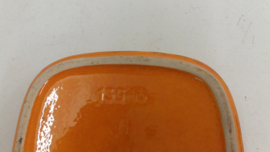 Scheurich 139-14 Asbak in oranje en zwart fatlava / 139-14 ashtray orange and black fatlava