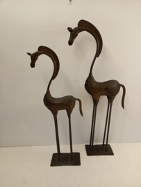 2 koperen paarden 69.5 cm. / 2 copper horses 27.36 inch.