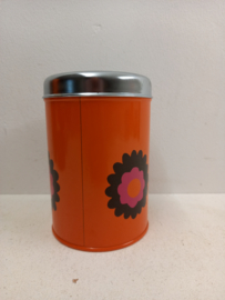 Retro oranje blik van Brabantia  / Retro orange container by Brabantia