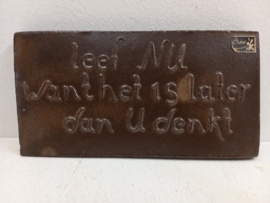 Wandtegeltje : < Geld stinkt maar het luchtje bevalt me wel. >