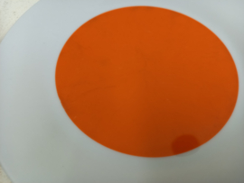 Mooie set borden wit met oranje 6 x /  Nice set of plates white with orange 6 x