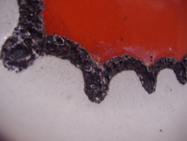 Scheurich 341-28 Schaal in oranje en wit fatlava / 341.28 plate white and orange fatlava