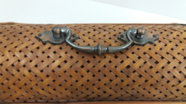 Luxe rotan wijnkoffer met handvat  / Luxury rattan wine case with handle