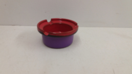 Retro rood paarse asbak / Retro red and purple ashtray