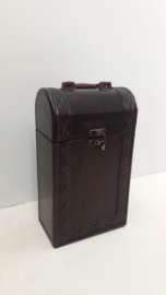 Luxe houten wijnkoffer voor 2 flessen / Luxery wooden winecase for 2 bottles