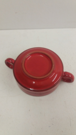Rode soepkom met oortjes /  Rode soup bowl with handles