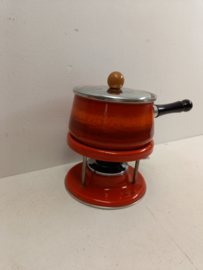Fondue set in rood retro / Fondue set in red retro