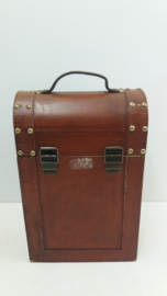 Luxe houten wijnkoffer voor 2 flessen / Luxery wooden winecase for 2 bottles