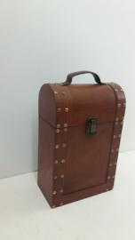 Luxe houten wijnkoffer voor 2 flessen / Luxery wooden winecase for 2 bottles