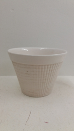 Set bloempotten in wit gemerkt ADCO / Set white planters marked ADCO
