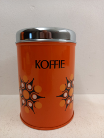 Retro oranje koffie blik van Brabantia  / Retro orange coffee container by Brabantia