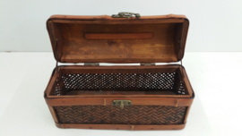 Luxe rotan wijnkoffer met handvat  / Luxury rattan wine case with handle